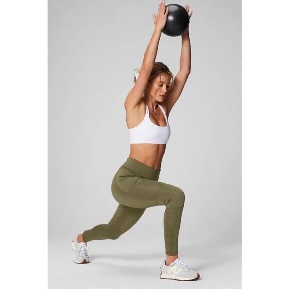 ✨Fabletics Motion365+ High-Waisted Moto Green Sz Small Leggings✨ - Picture 2 of 8